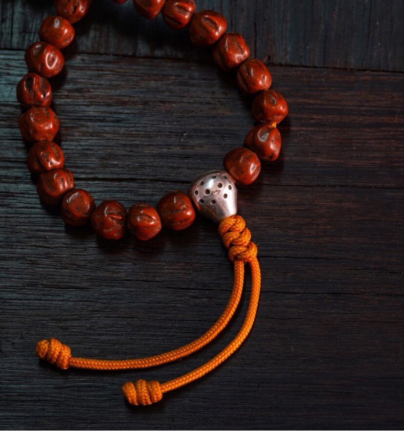 lam手作 925银藏式咒点三通佛头 diy文玩配饰