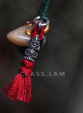 lam手作 原创藏传小元素 墨绳法衣片 侧挂 卡子 束绳 文玩配饰