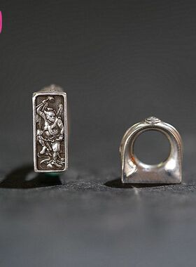 lam 手作 原创风雷环925银卡环卡子柏香籽星月金刚菩提文玩配饰