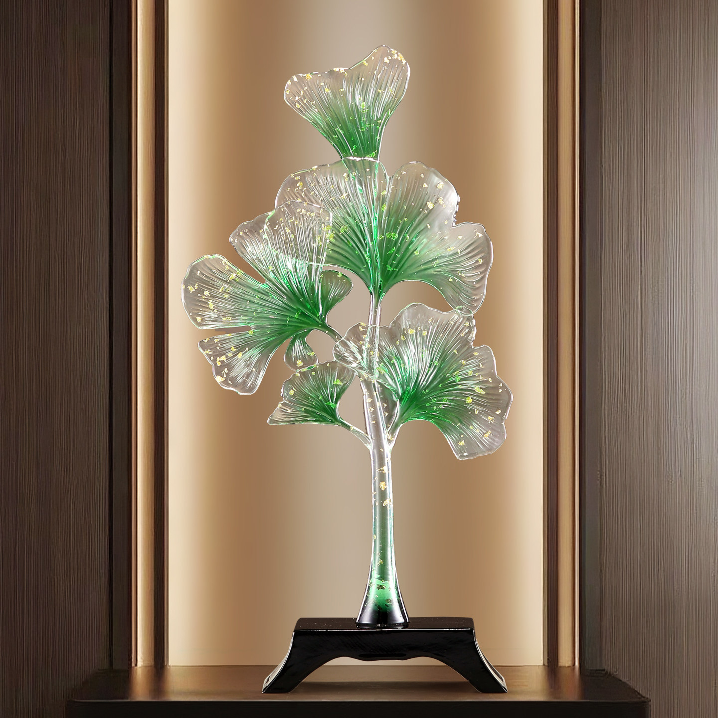 玄关新中式银杏叶摆件轻奢高档书房桌面卧室摆设客厅电视柜装饰品,家居饰品,装饰摆件,淘宝优惠券,粉丝福利购,淘宝优惠卷