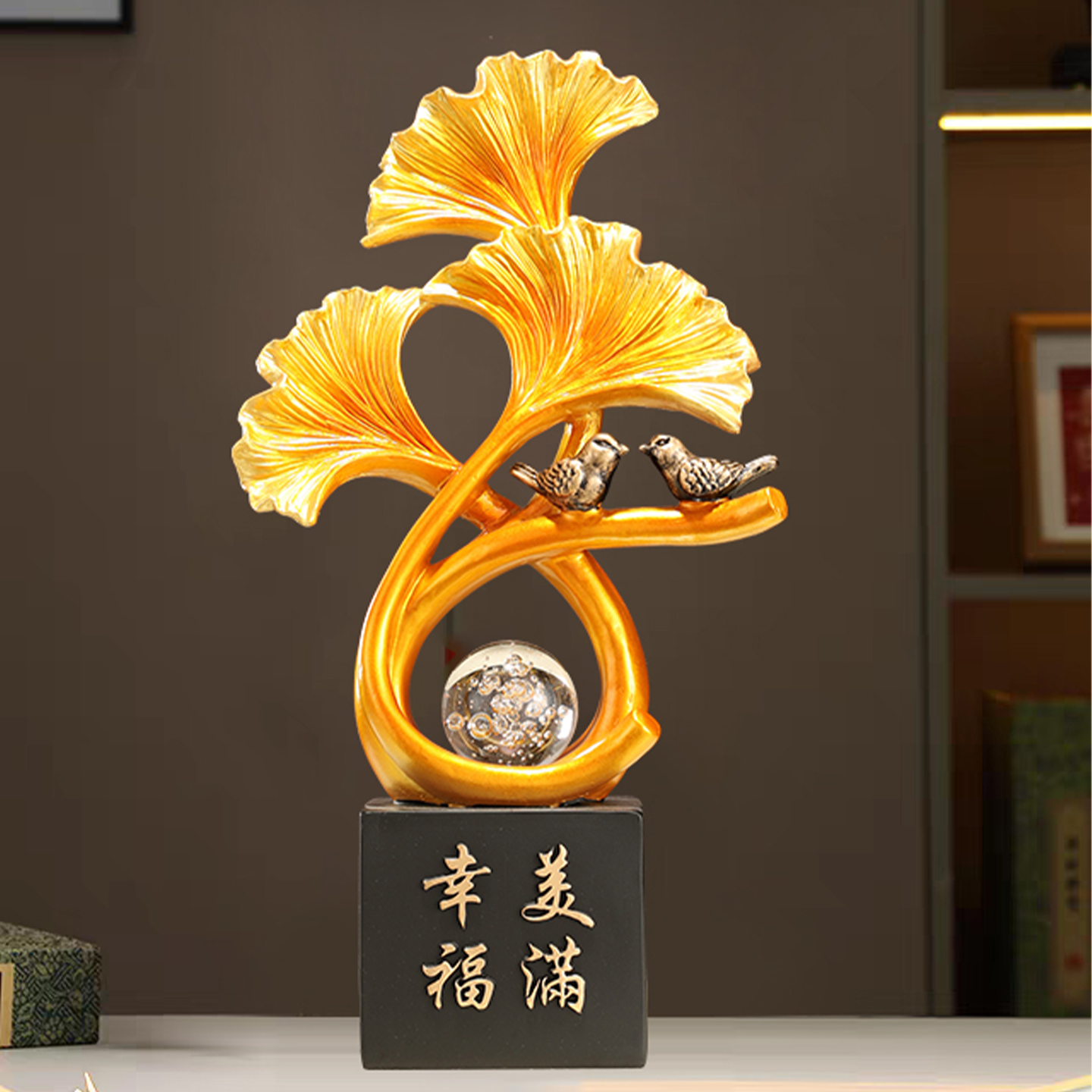 银杏树叶摆件幸福美满送人礼物