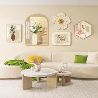 现代简约客厅花卉装饰画沙发背景墙壁画北欧奶油风小花表组合挂画