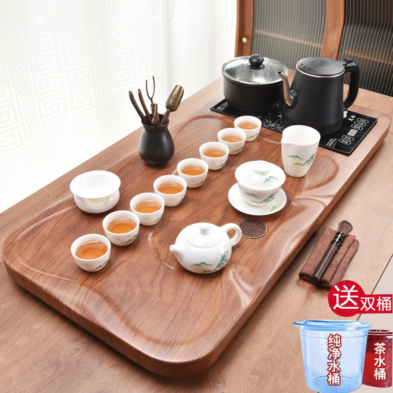 实木泡茶台全自动茶具套组烧水壶一体茶盘家用底部上水茶海整套