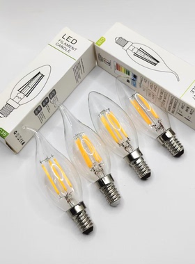爱迪生led蜡烛暖光灯泡E14小螺口1W2W4W6W8w节能省电中性光4000K