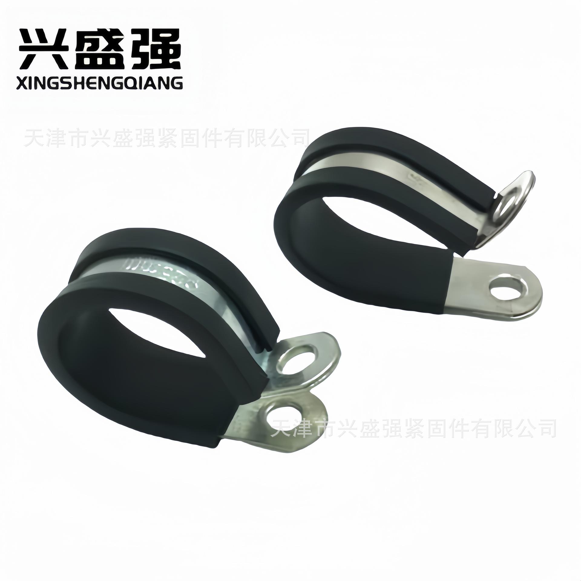 优质厂家供应碳钢铁镀锌R型连胶条喉箍卡箍（量大优惠）