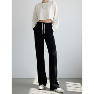 加长加绒卫裤 长裤 宽松加长加厚显瘦直筒裤 女大码 休闲裤 高个子165