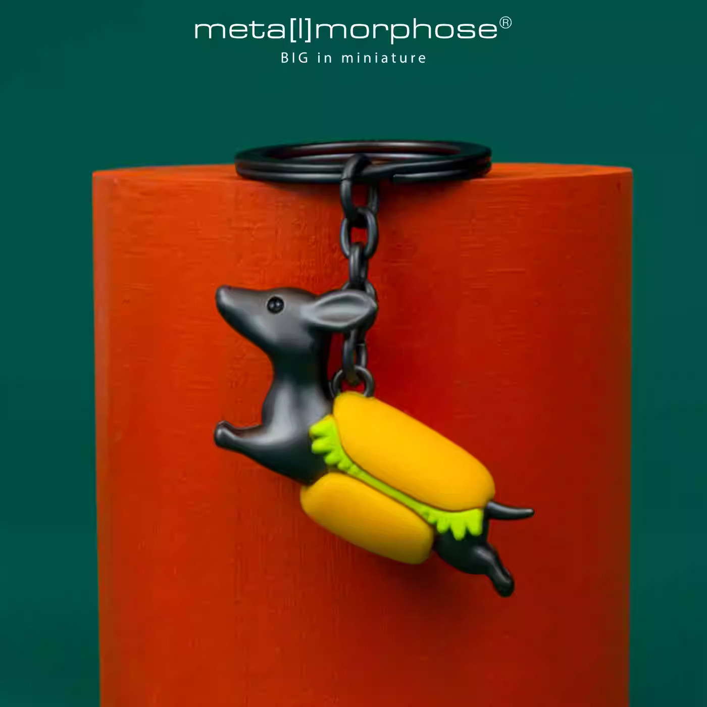 热狗腊肠狗钥匙扣挂件 可爱创意合金治愈系生日礼物metalmorphose