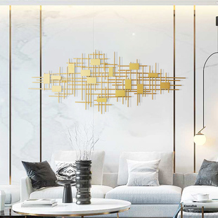 北欧轻奢风铁艺卧室客厅沙发背景墙上装饰品挂件壁饰立体墙面装饰