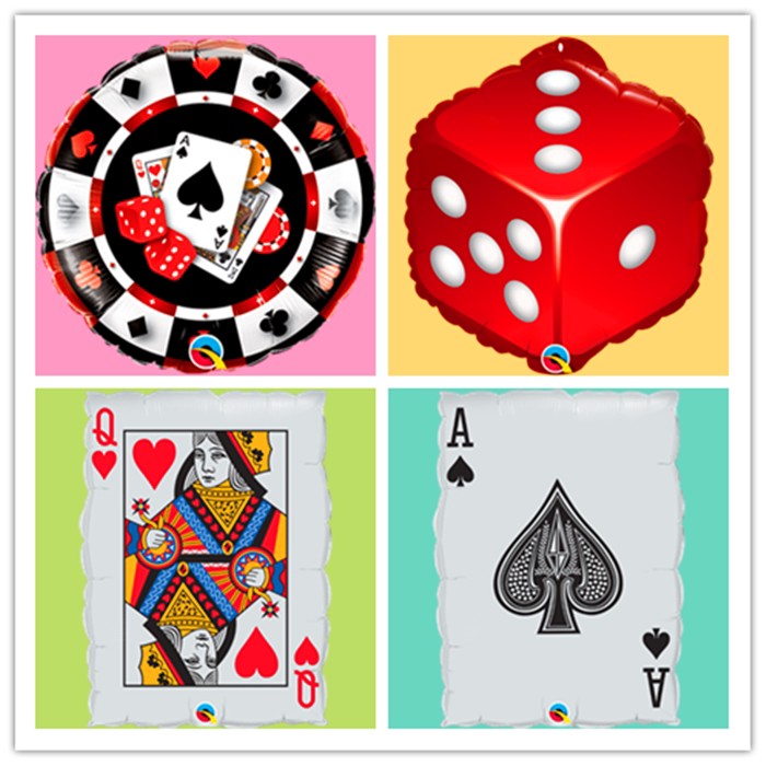 魔术扑克牌主题派对装饰黑桃a铝膜气球婚礼布置赌场庆生派对用品