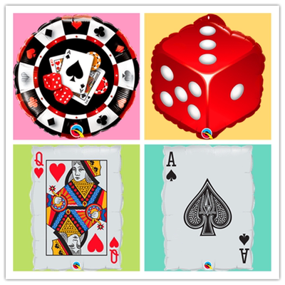 扑克牌筛子酒吧婚礼派对铝膜气球