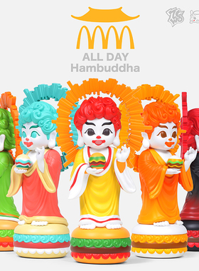 ZCWO正版 汉堡如来佛26cm景品潮玩网红公仔 麦门手办玩具礼物摆件