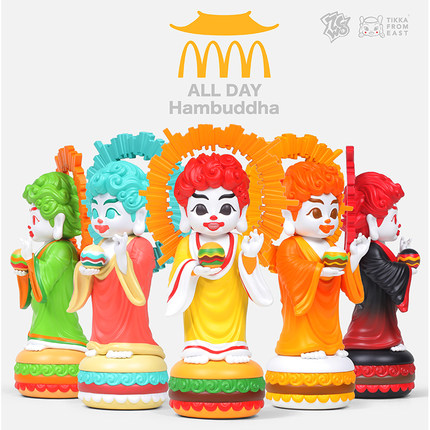 ZCWO正版 汉堡如来佛26cm景品潮玩网红公仔 麦门手办玩具礼物摆件