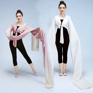 舞蹈表演服 飘逸长袖 古典舞水袖 练功服女仿真丝汉唐风京剧戏曲甩袖