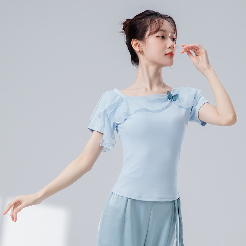 古典舞蹈服女夏新款短袖集训上衣