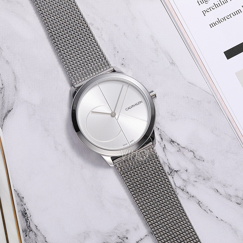 【清仓特惠】ck手表简约休闲银色钢带石英女表k3m2212z瑞士正品潮