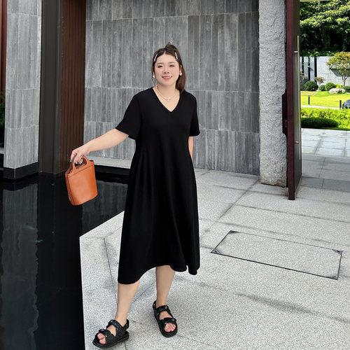 大码女装胖mm宽松显瘦空气棉裙