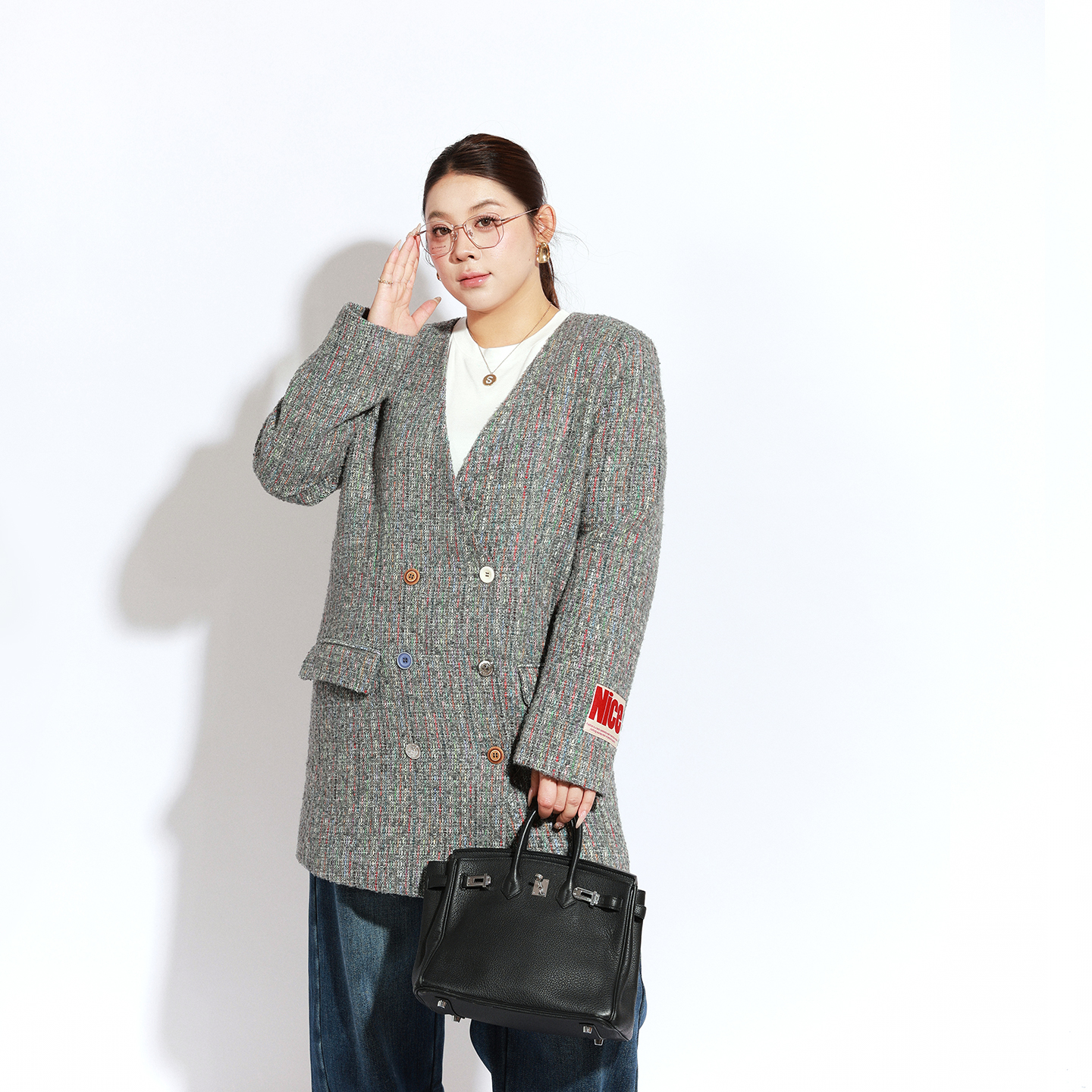 大码女装西装宽松显瘦百搭