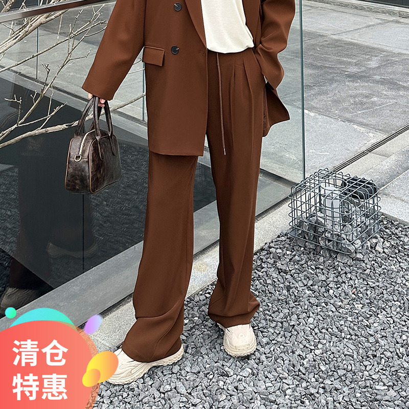 大码女装定制西装裤宽松显瘦