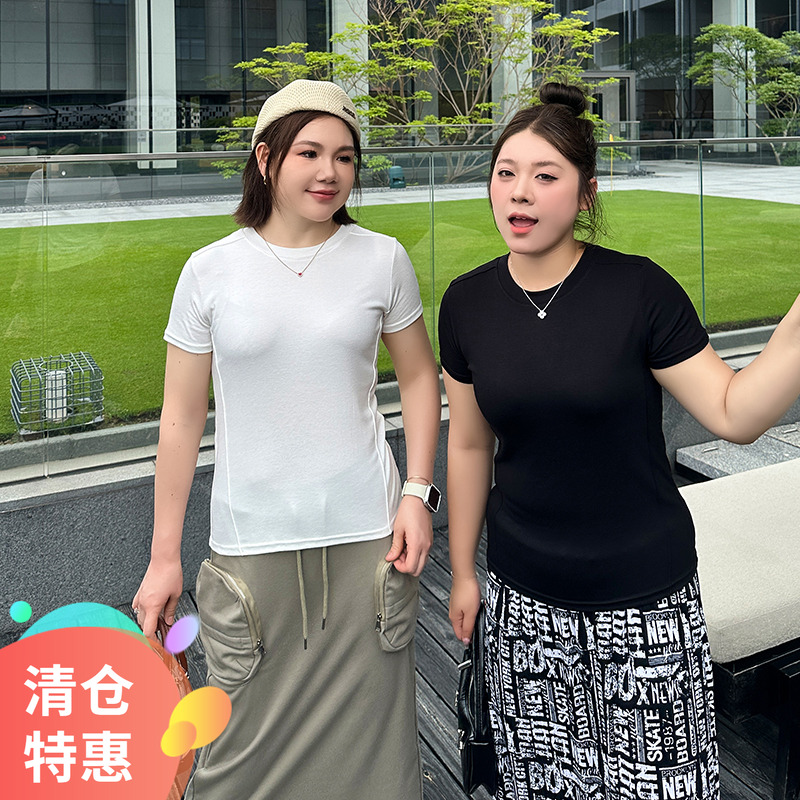 大码女装短袖T恤宽松显瘦百搭