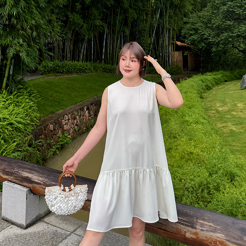 大码女装背心连衣裙宽松显瘦百搭