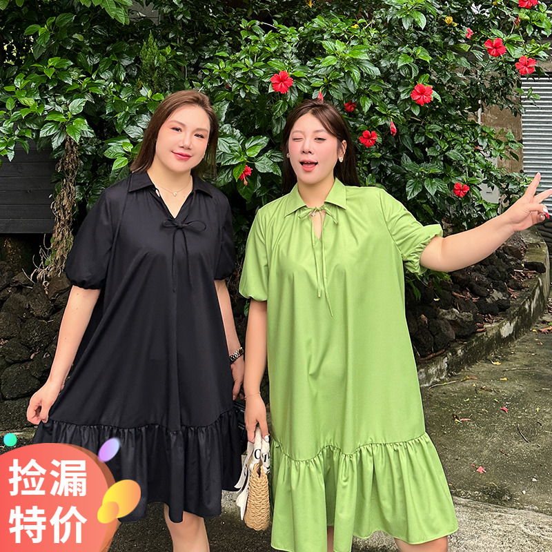 大码女装胖mm宽松显瘦连衣裙