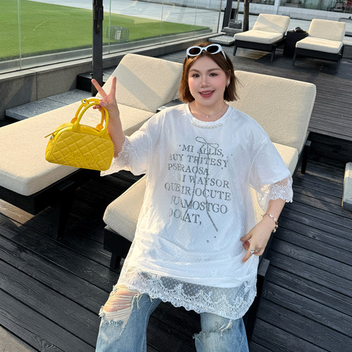 大码女装T恤宽松显瘦百搭欧货潮