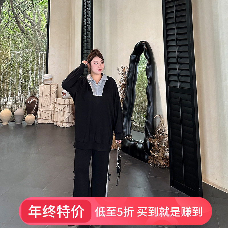 宽松休闲套装大码女装春季新款加肥加大胖mm显瘦卫衣卫裤两件套,女装/女士精品,大码套装,淘宝优惠券,粉丝福利购,淘宝优惠卷