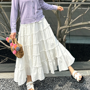 大码女装a字半身裙2024年夏季新款胖mm多层蛋糕裙显瘦温柔蓬蓬裙