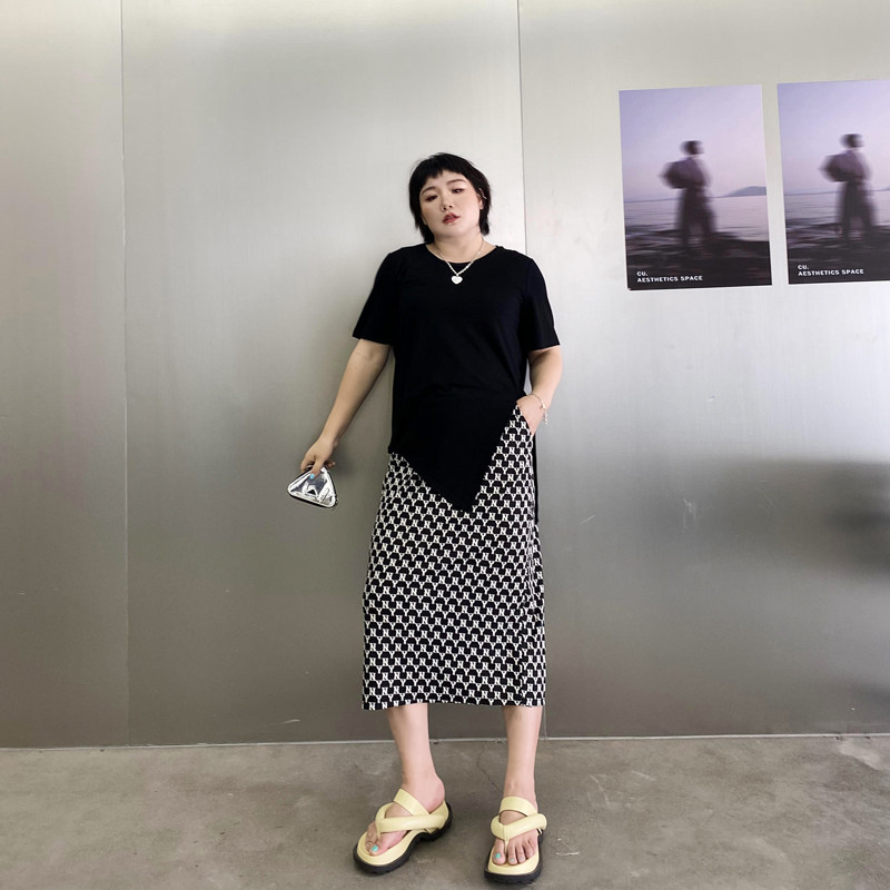 凉快冰丝半身裙大码女装200斤夏季胖mm宽松显瘦中长款针织包臀裙,女装/女士精品,大码半身裙,淘宝优惠券,粉丝福利购,淘宝优惠卷