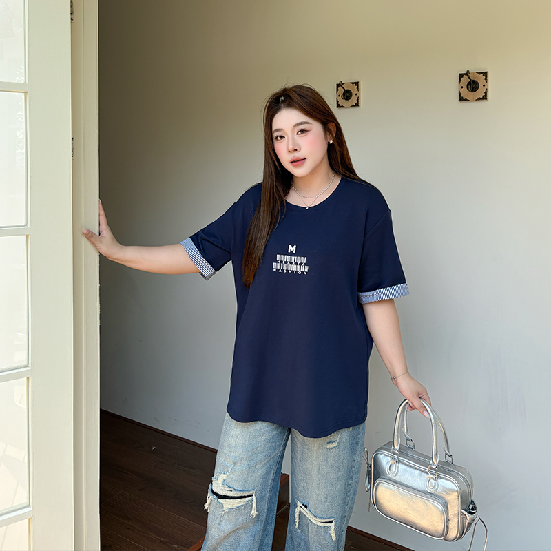 大码女装T恤宽松显瘦百搭