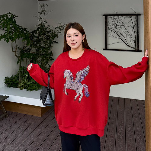 高级感大码女装胖mm卫衣宽松显瘦