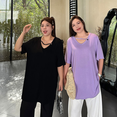 大码女装T恤宽松显瘦百搭