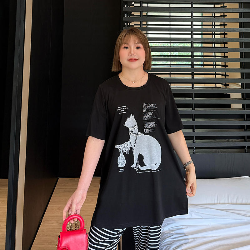 大码女装T恤宽松显瘦百搭