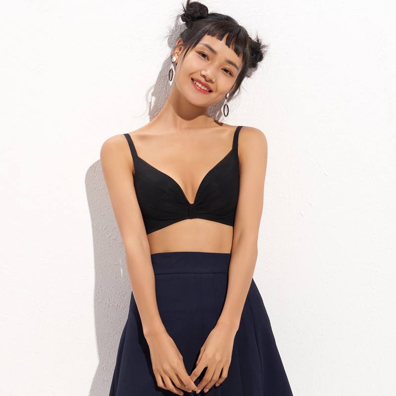 会员购爱美丽内衣无钢圈小胸聚拢显大蝴蝶结3/4薄杯文胸IM17AXZ1