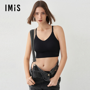 爱美丽时尚打底针织V领自带杯垫防凸点收副乳美背吊带IM71BSJ5