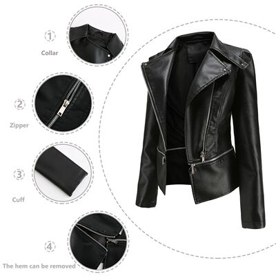 UNITIM 2026 Spring Autumn Women's Leather Jacket Female Deta