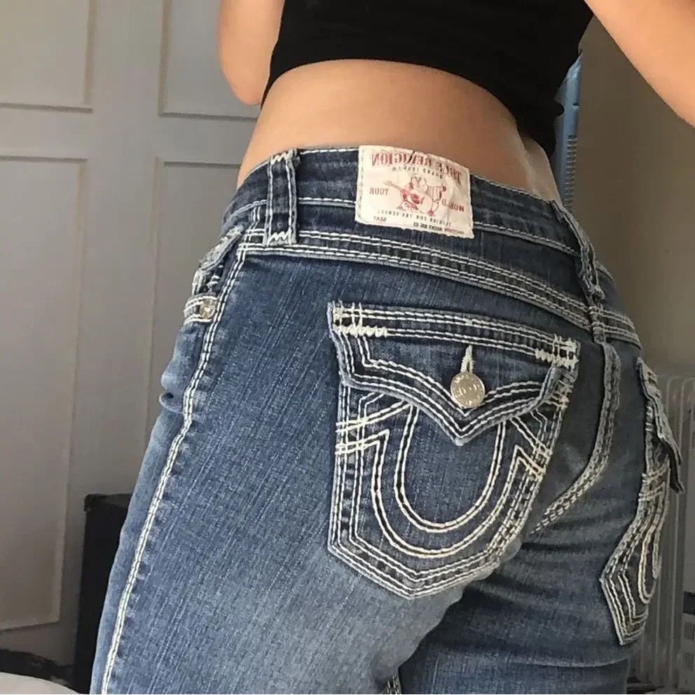 Y2K Street Hip-hop Pocket Embroidered Jeans Retro High Waist