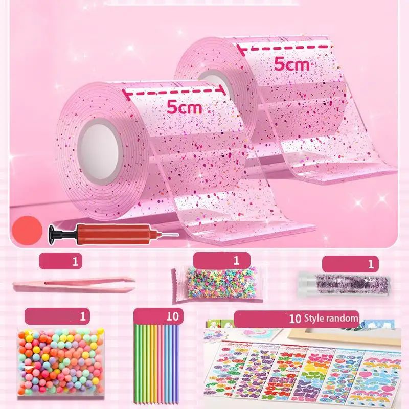 PET Nano Glue Knead Music Double Sided Tape Blow Bubbles Ful