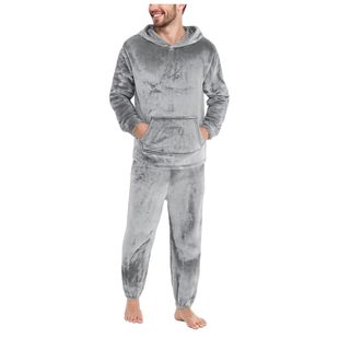 Fleece Pajamas Flannel Hom Thickened Coral Sleeve Men Long