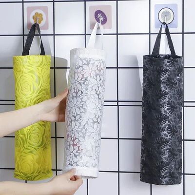 Wall Hanging Mesh Bag Garbage Bags Dispenser  Plastic Bags F