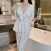 Pajama Women New Satin Set Deep 2025 Lace Home Swee