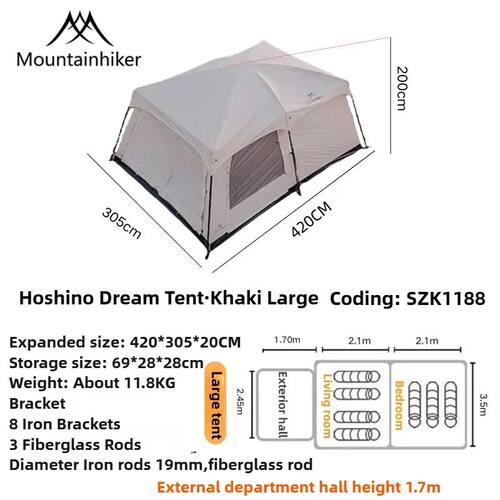 MOUNTAINHIKER Camping Family luxury Tent 3-12 Person Double