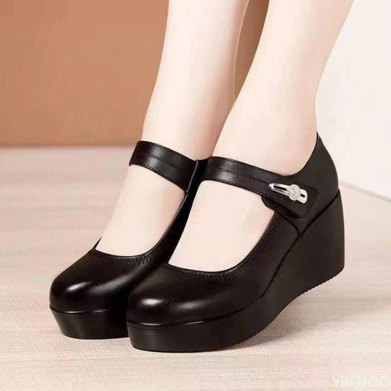 New Round toe Women's Shoes Casual Thick soled Comfort Shoes