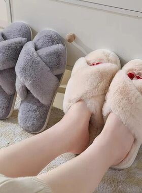 Crestar Women's Fuzzy House Slippers Winter Plush Lining Cot