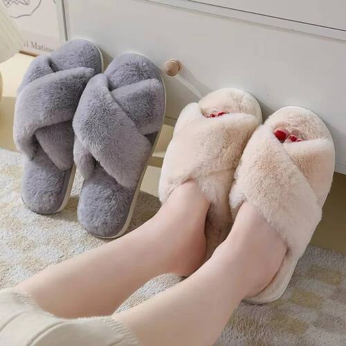 Crestar Women's Fuzzy House Slippers Winter Plush Lining Cot