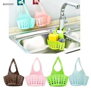 Kitchen Sink Drain Basket Faucet Hanging Bag Soap Sponge Hol