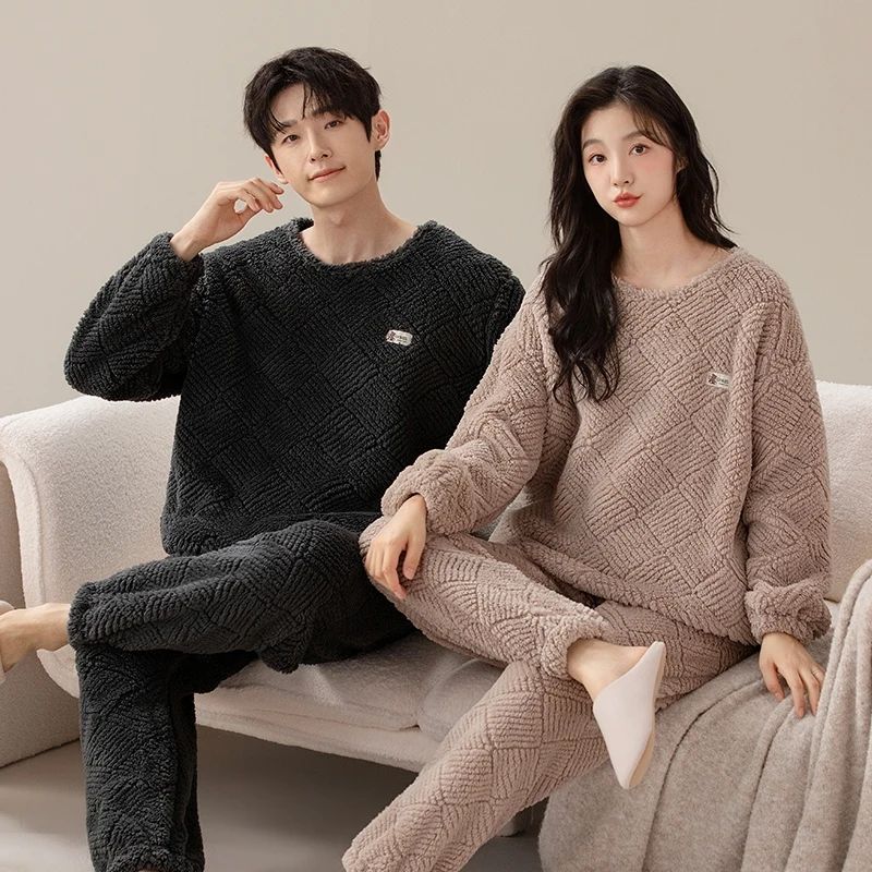 Couple Pajama set men's flannel women's autumn and winter co