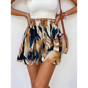 Women's Shorts Spring Summer Floral Print High Waist Shorts