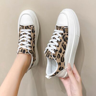 Fashion Leopard Platform Sneakers 2025 Spring/Autumn Lightwe