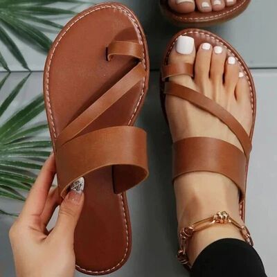 Women Minimalist Thong Sandals 2024 New Fashion Flat Sandals